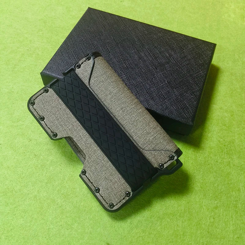 Geldbörse für Herren – Schlanke Herren-Geldbörse, Bifold-Geldbörsen, Aluminium, Kreditkarten-Reisepasshülle, Herren-Geldbörse, RFID-blockierende Geldklammer, dünn