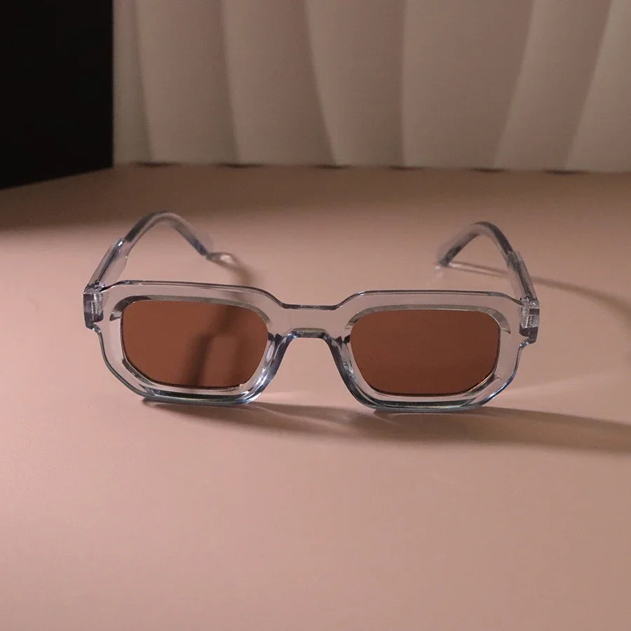 Neue rechteckige Sonnenbrille Frauen Männer luxuriöse Marke Designer lässige Sonnenbrille weibliche männliche Kunststoff Persönlichkeit Outdoor-Brillen