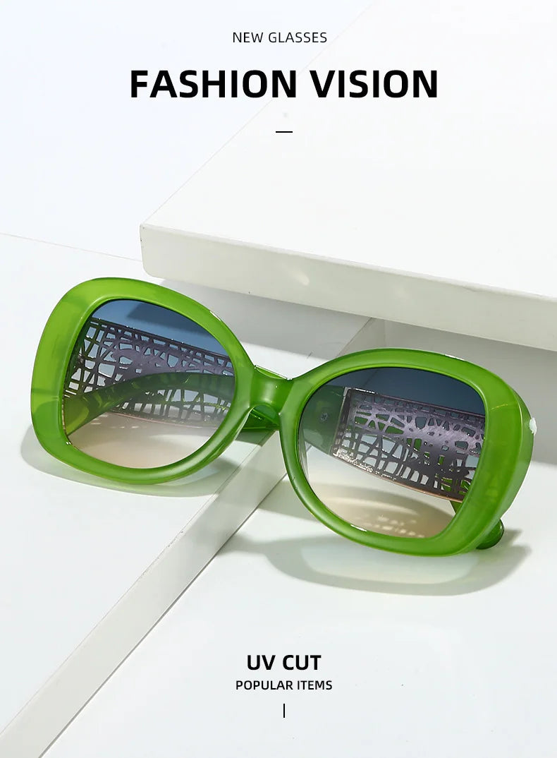 Vintage Luxus Designer Quadrat Sonnenbrille Für Frauen Männer Mode Übergroßen Retro Sonnenbrille Im Freien Fahren Retro Schatten UV400