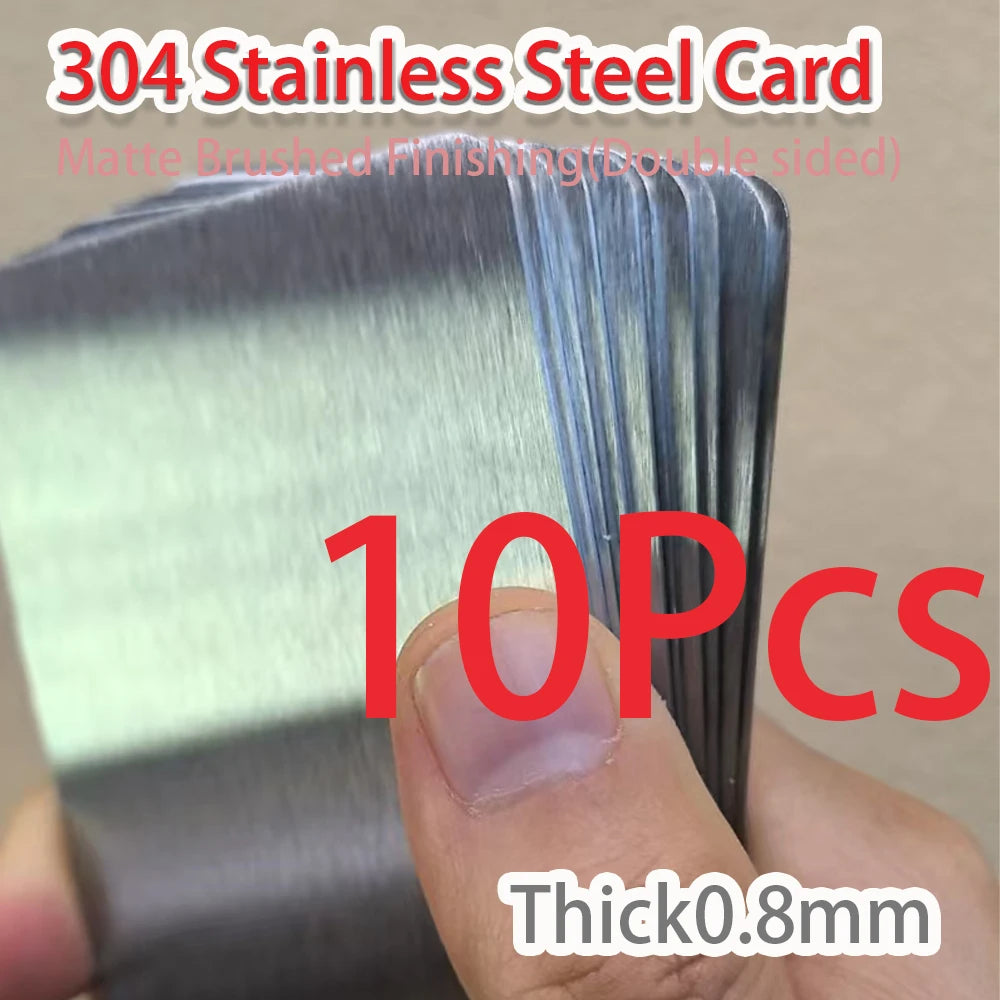 Dicke Metall-Visitenkarten aus Edelstahl 304, Rohlinge, Karte für Kunden, Lasergravur, DIY-Geschenkkarten, matte gebürstete Verarbeitung