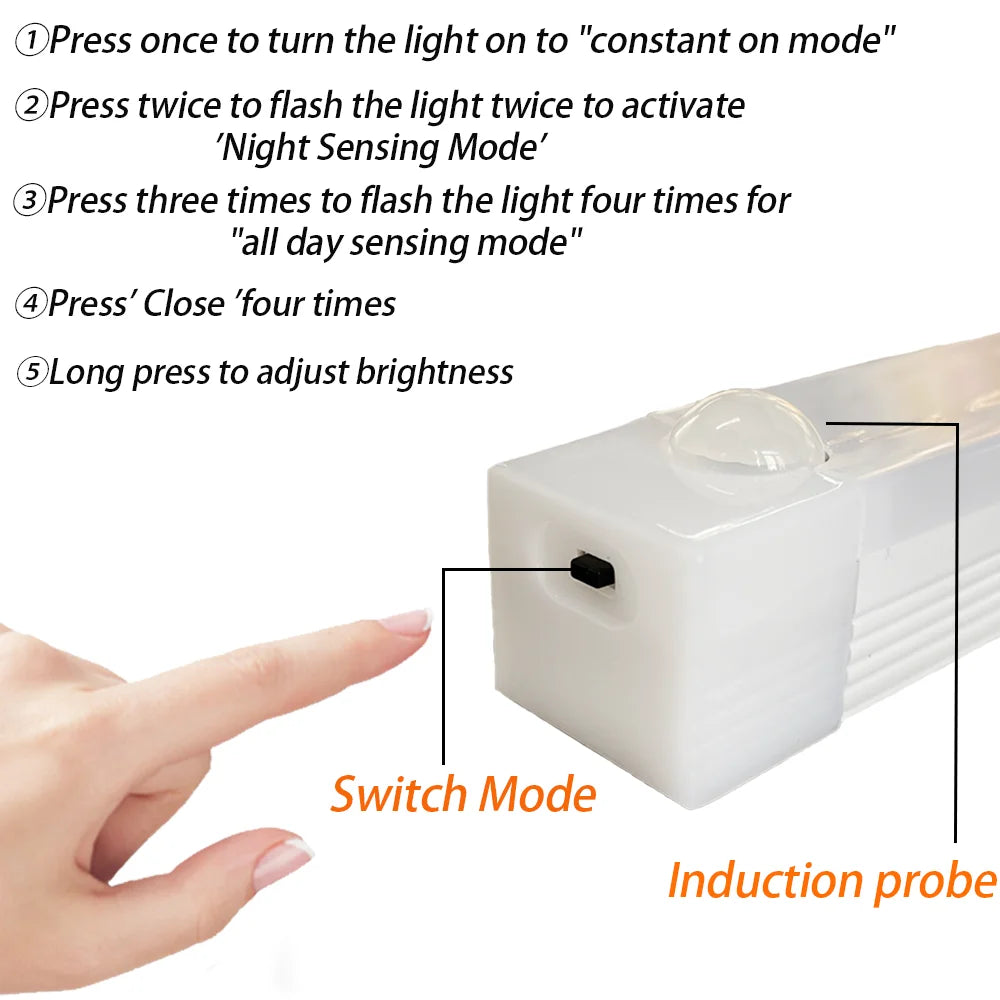 LED Motion Sensor Licht Drahtlose LED Nachtlicht Typ C Wiederaufladbare Licht Schrank Garderobe Lampe Treppe Hintergrundbeleuchtung Für Küche