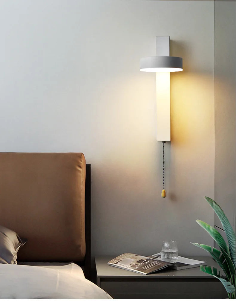 Nordic Wand Lampen mit Pull Schalter Abajur Para Quarto Lampe De Chevet Lampe für Schlafzimmer Arandela Wohnkultur Decoracion Ha