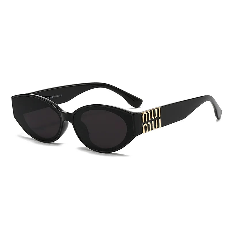 Luxuriöse Glamour-Sonnenbrille für Damen und Herren, oval, minimalistisch, Modemarke, Sonnenbrille, Unisex, stilvolle Farbtöne, UV400