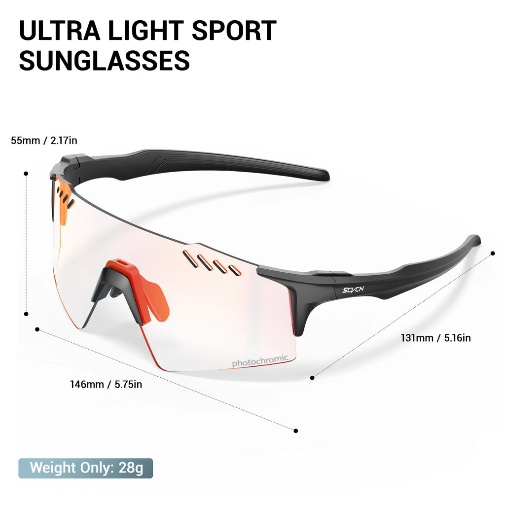 SCVCN Photochrome fahrrad Radfahren brille UV400 Fahrrad reiten Brillen Sport MTB Outdoor Sport Golf Camping Fahren Okulare