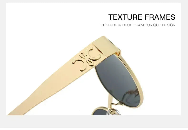Luxuriöse Marken-Sonnenbrille aus Metall für Damen und Herren, Unisex, Designer-Mode-Sonnenbrille, oval, Unisex, stilvolle Brillenschirme, UV400
