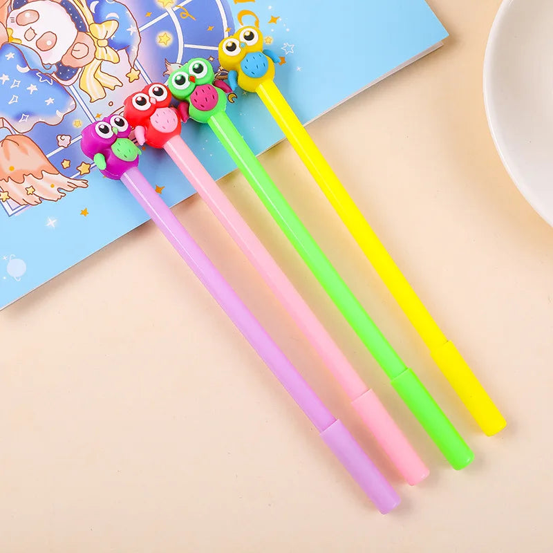 Großhandel Kreative Nette Farbe Eule Stereo Gel Stift Schwarz Wasser Stift Student Schreiben Werkzeuge Schreibwaren Shop Großhandel