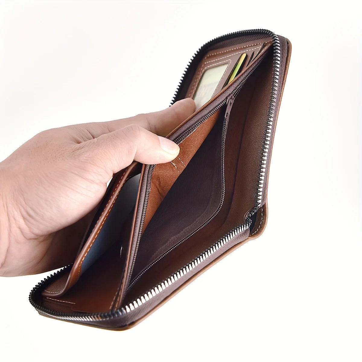 Herren Geldbörse aus Pu Wachs Öl Haut Geldbörse für Männer Geldbörse kurze männliche Karten halter Brieftaschen Reiß verschluss um Geld Geldbörse