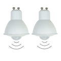 2-teiliges 6-W-PIR-Bewegungsmelder-Licht, GU10-Glühbirne, 50 W, halogenäquivalent, bewegungsaktivierte Sicherheits-LED, automatisches Ein-/Ausschalten für den Innen- und Außenbereich