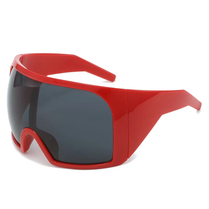 Übergroße Sonnenbrille für Herren, umwickelt, windabweisend, persönlich, große Farbtöne, futuristische Mode, Zukunftsschild, Uv400, Radfahren, Motorrad