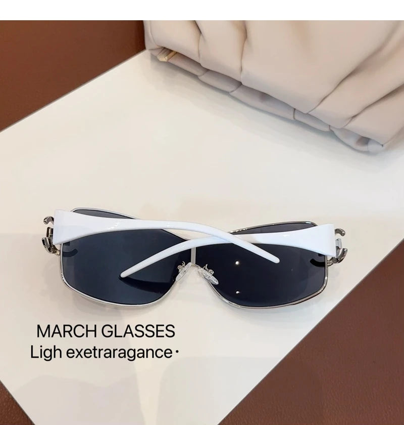 Neue Verbundene Luxus Frauen Sonnenbrille Übergroßen Frau Sonnenbrille Schwarz Brillen Trendy Männer Glas Lentes De Sol Mujer 2025