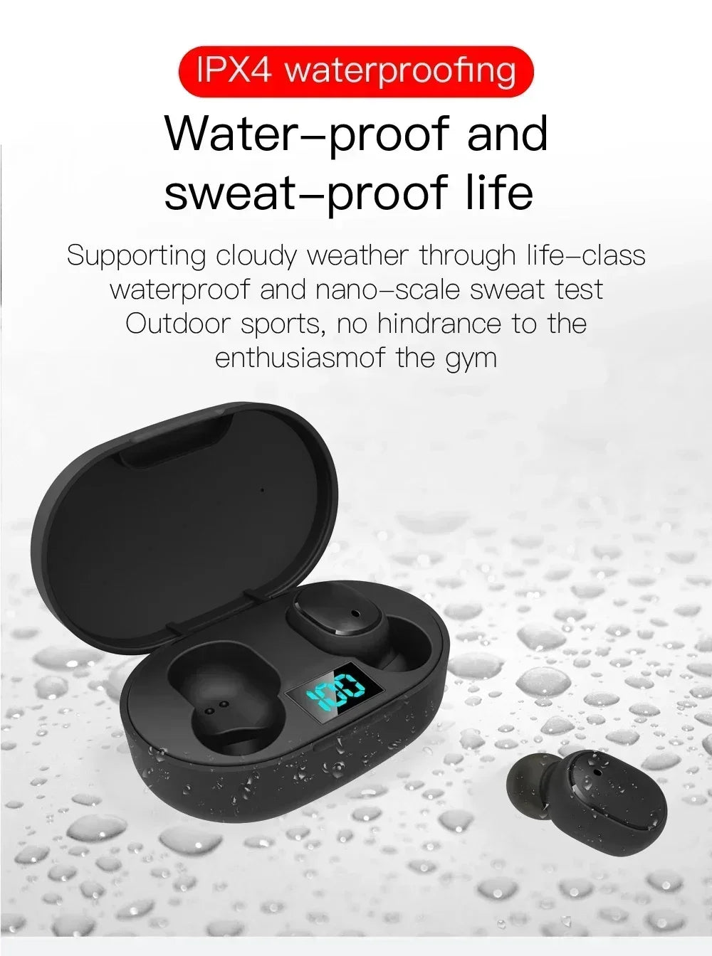E6S Drahtlose Bluetooth-Kopfhörer TWS Bluetooth-Headset Drahtlose Ohrhörer Ohrhörer mit Geräuschunterdrückung und Mikrofon-Kopfhörer