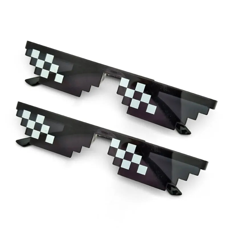 2 Stück Mosaik Sonnenbrille coole Party Vintage-Sonnenbrillen für Männer pixel ige Sonnenbrille lustige Frauen Brille