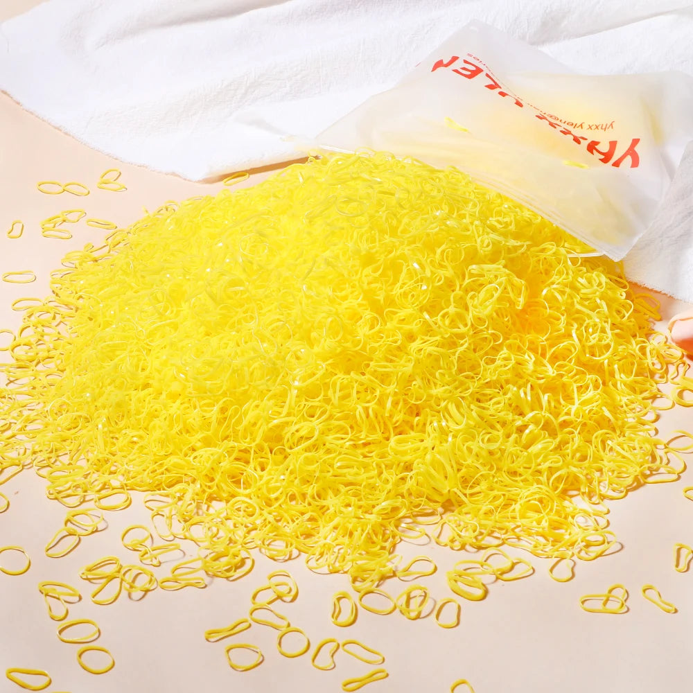 500/1000/2000 stücke Mädchen bunte Einweg Gummiband Haar gummis Stirnband Kinder Pferdes chwanz Halter Bänder Kinder Haarschmuck