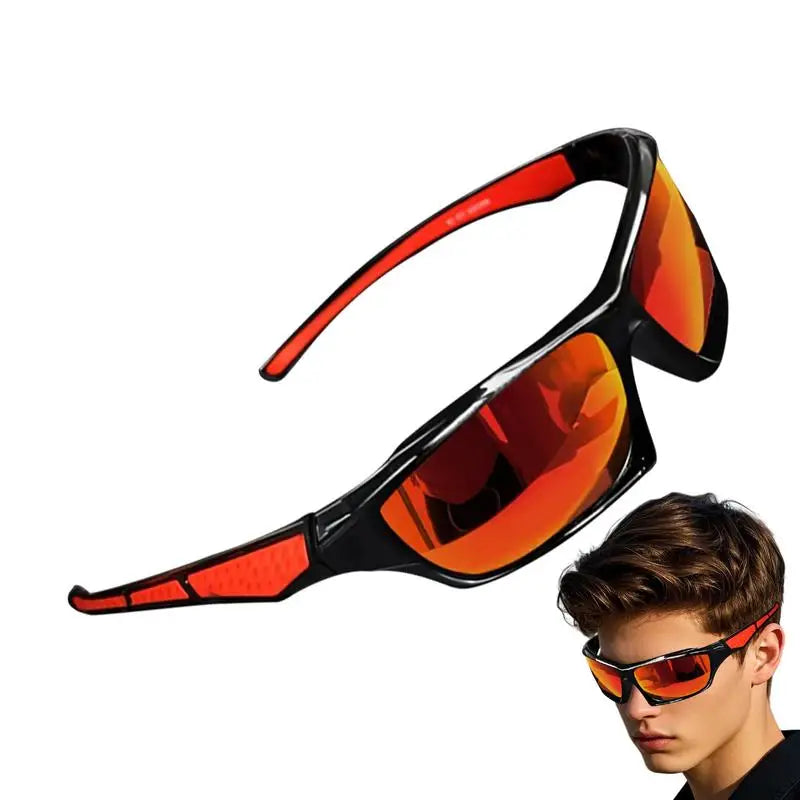 Polarisierte Sonnenbrille für Herren, umfassender Schutz, Sonnenbrille, bequemer, leichter Rahmen, Sportbrille zum Fahren, Angeln