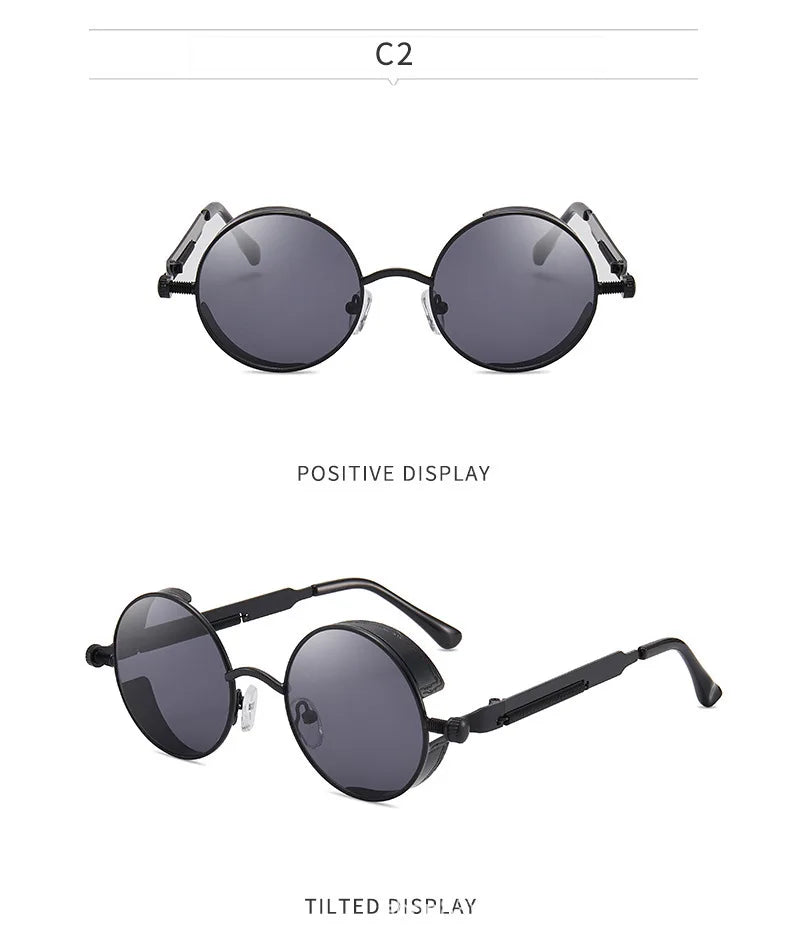 Klassische Steampunk Sonnenbrille Männer Frauen Retro Gothic Runde Herren Sonnenbrille Mode Punk Party Fahr schirme Lunette de Soleil