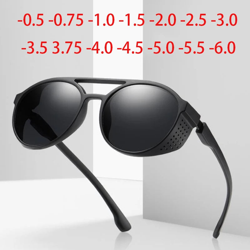 Anti-Blend-Oval-verschreibung pflicht ige Myopie-Sonnenbrille fertig männliche weibliche bunte Linsen-Dioptrien brille 0-150-171 bis-0,5