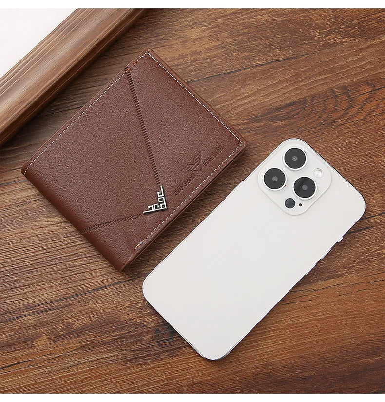 Männer Slim Geld Clip Brieftasche Kreditkarte ID Halter Casual Männlich Leder Kurze Multi-kartenhalter Geldbörsen Geschäftsmann Bifold Brieftasche