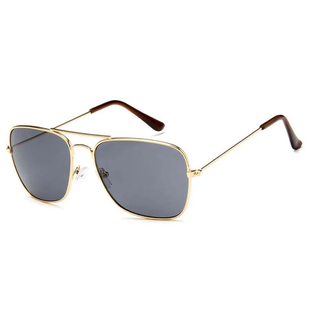 Shonemes Quadratische Sonnenbrille Vintage Double Bridge Driving Shades Metallrahmen Outdoor UV400 Sonnenbrille für Männer Frauen