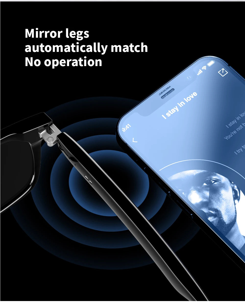 SENBONO E13 Intelligente Brille: Blaulichtfilterung, polarisierte Sonnenbrillengläser, Audio, integriertes Mikrofon, Lautsprecher, Touch- und Sprachassistent