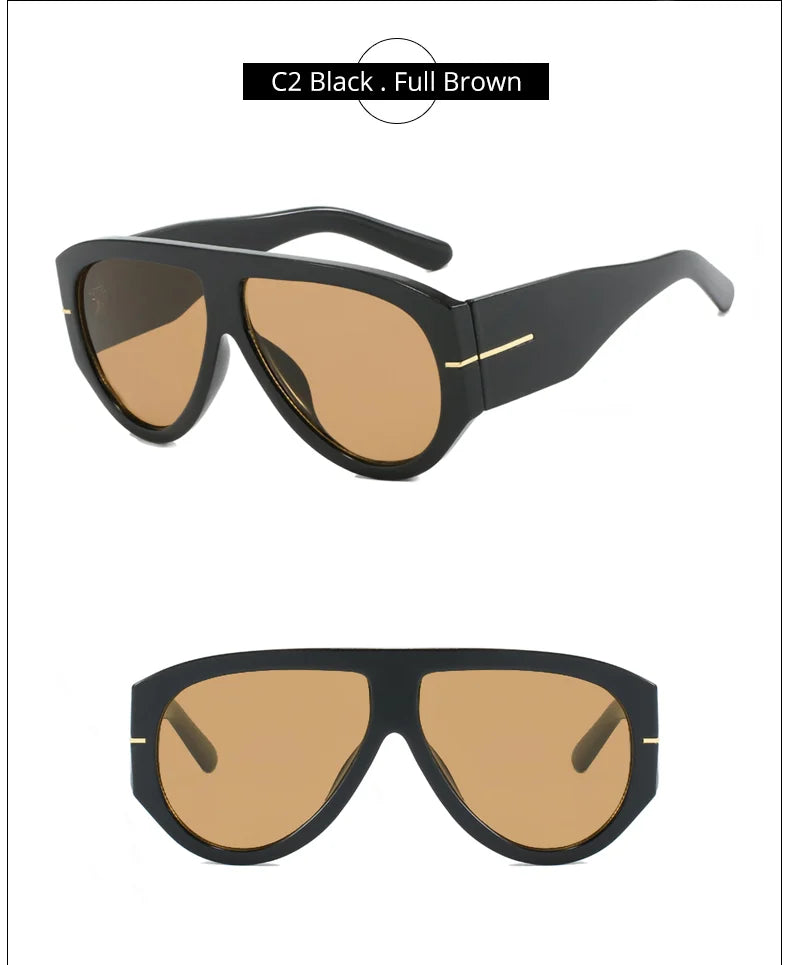2025 Übergroße Piloten-Sonnenbrille für Damen und Herren UV-Schutz Stilvolle Eyewear Dickrahmige Einzigartige Luxus-Designer-Sonnenbrille