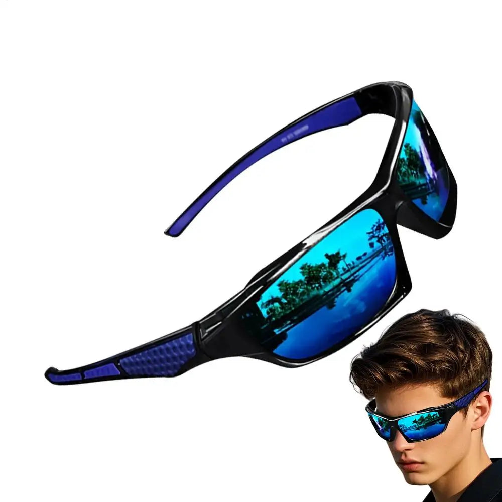 Polarisierte Sonnenbrille für Herren, umfassender Schutz, Sonnenbrille, bequemer, leichter Rahmen, Sportbrille zum Fahren, Angeln