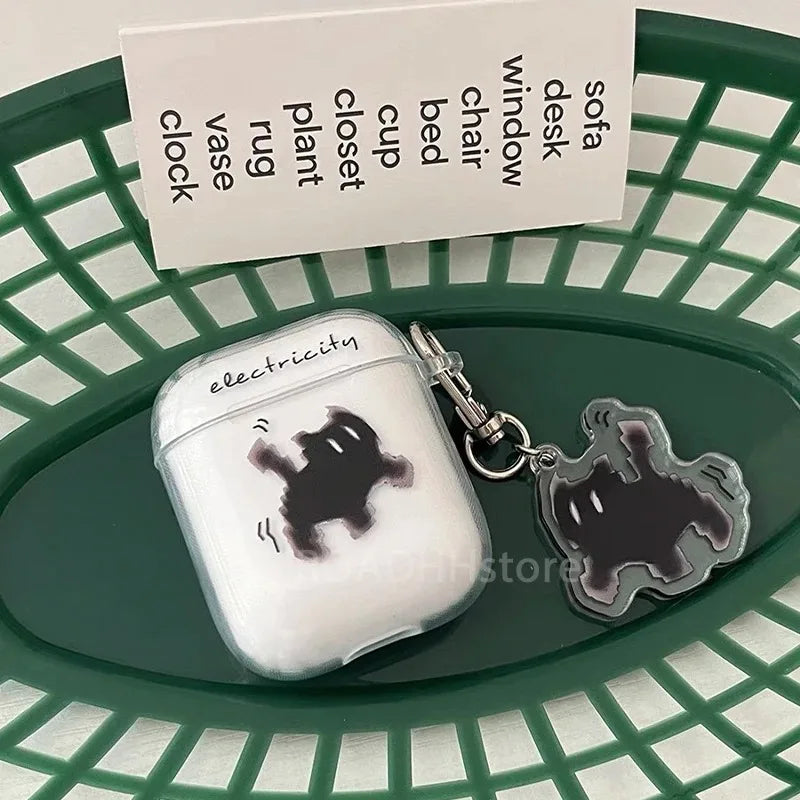 Drahtlose süße Katze schwarze Ladebox für AirPods 4 Pro 3 2 1 Pro3 Hülle transparente Silikon-Kopfhörerhüllen für Airpods Pro 2