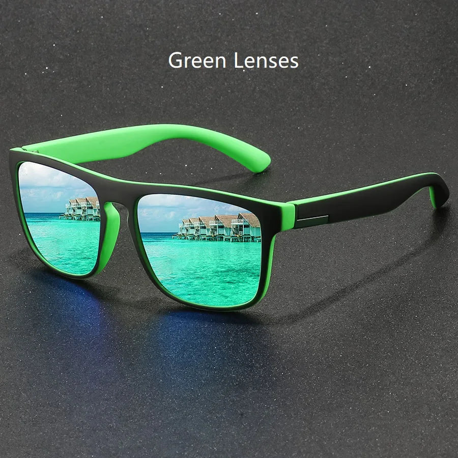 Mode Vintage quadratische Sport Sonnenbrille Männer Frauen Angeln fahren Mann Luxusmarke Designer Sonnenbrille Anti-Blend-Brille uv400