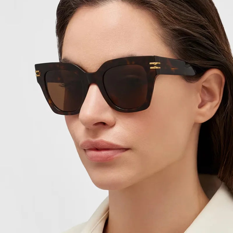 Quadratische, übergroße Sonnenbrille 2025, trendige Premium-UV-blockierende Fahrsonnenbrille für Männer und Frauen, Persönlichkeit, Unisex-Brillenschirme