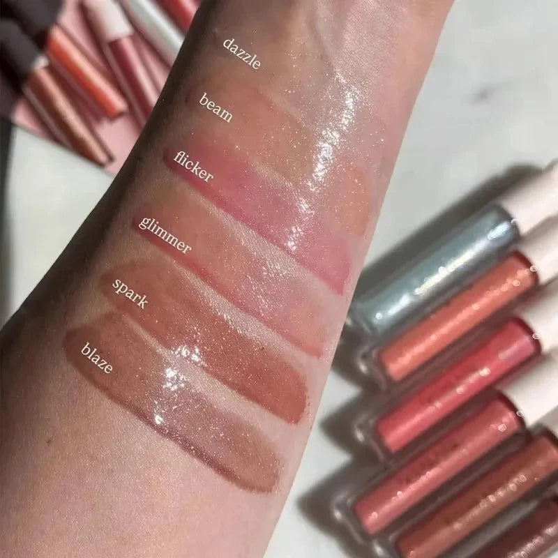 Rare Beauty Neuer exquisiter glänzender Lipgloss, glänzendes flüssiges Pulver, Bluesher Sun Kissed Cheeks und wässrige Lippen, Lippenstift-Kosmetik