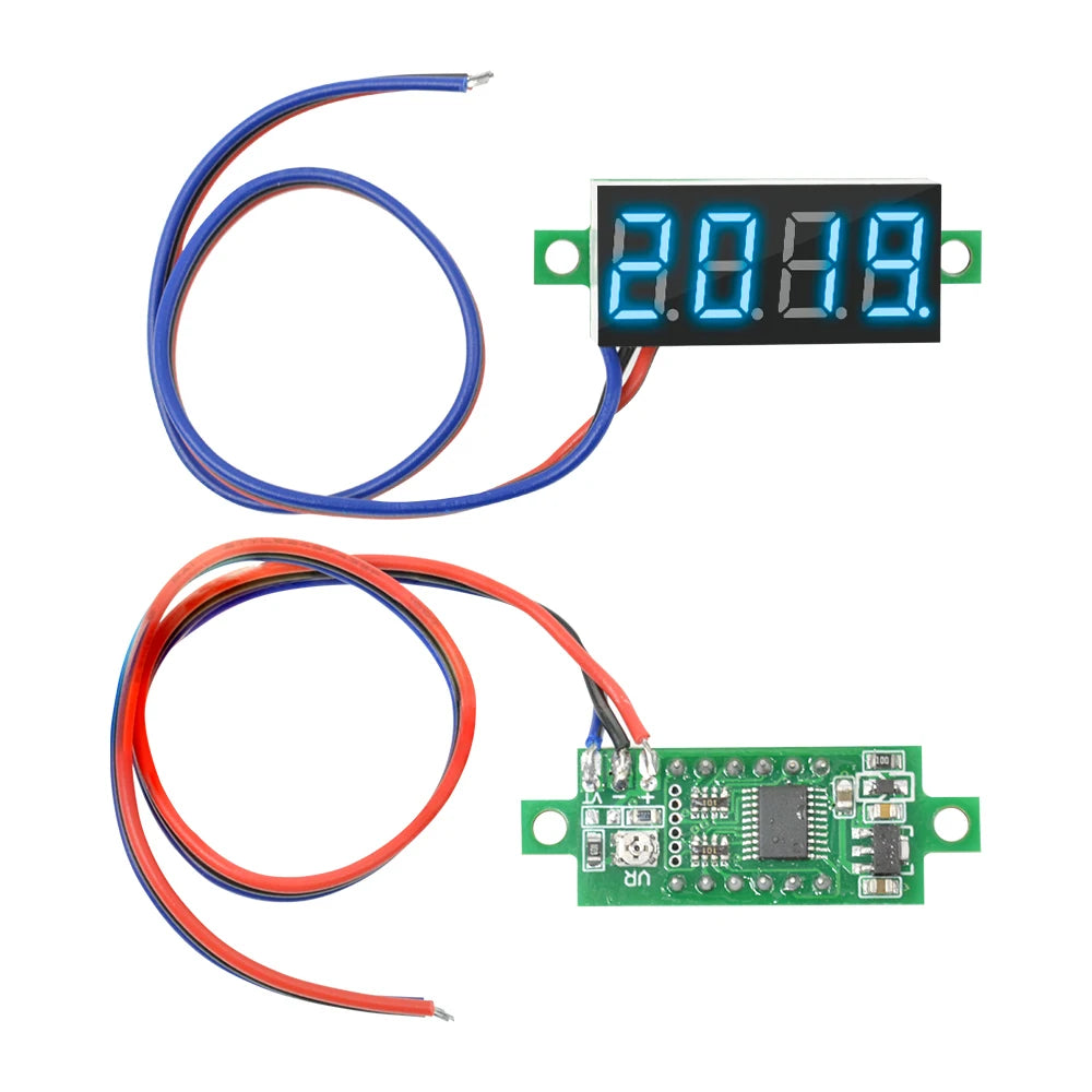 4 Bit 0,36 Zoll Mini Digital Voltmeter 0-100 V DC Volt Spannungsmesser LED Panel Elektrischer Spannungsprüfer Messgerät 3 Drähte 12 V 24 V 48 V