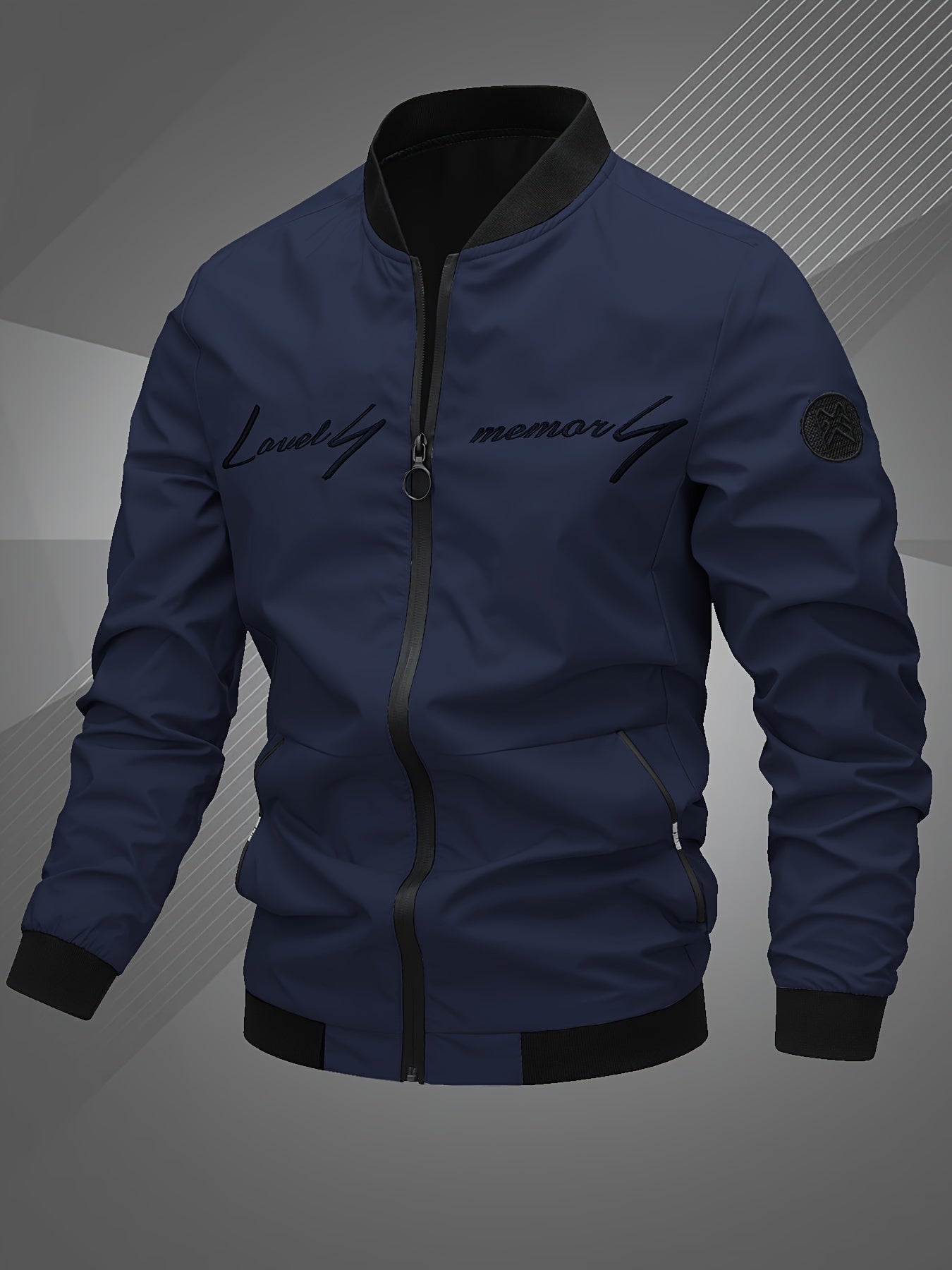 Men'S Letter Embroidered Casual Bomber Jacket, Mens Winter Jackets And Coats, Fridays Items, Mens Gifts Ideas, Gifts for Men, Thermal Wear for Men, Christmas Gifts, Suitable for Everyday Life, Home, Outdoor, Work, And Leisure