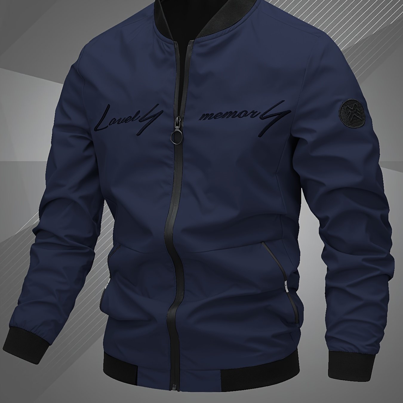 Men'S Letter Embroidered Casual Bomber Jacket, Mens Winter Jackets And Coats, Fridays Items, Mens Gifts Ideas, Gifts for Men, Thermal Wear for Men, Christmas Gifts, Suitable for Everyday Life, Home, Outdoor, Work, And Leisure