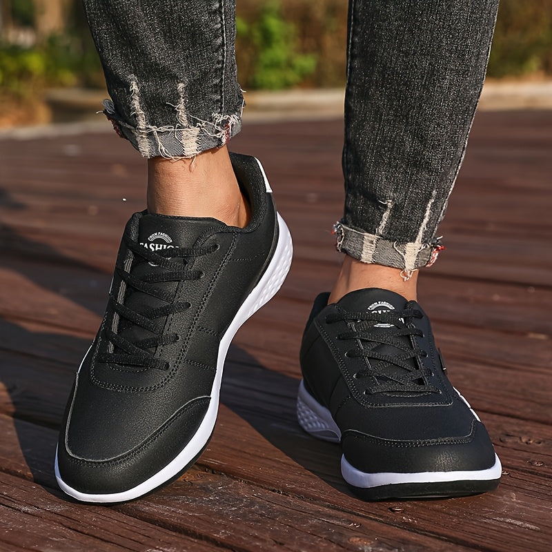 VanWeir Lightweight Men's Shoes • Navy Blue/White • Lace-up Sneakers with MD/TPR Sole • Breathable Fabric Lining for Outdoor, Hiking & Casual Wear