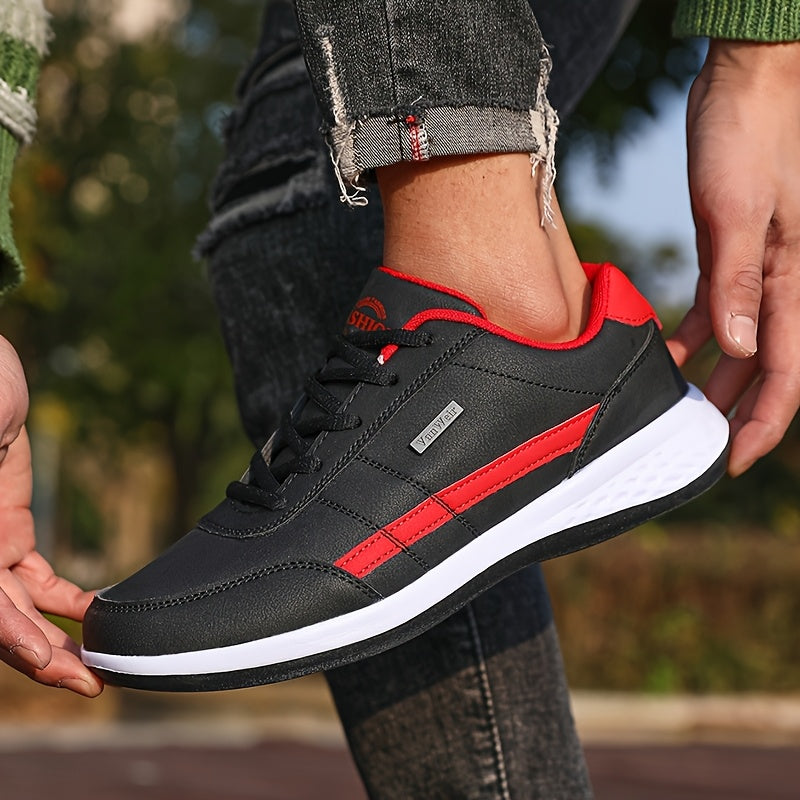 VanWeir Lightweight Men's Shoes • Navy Blue/White • Lace-up Sneakers with MD/TPR Sole • Breathable Fabric Lining for Outdoor, Hiking & Casual Wear