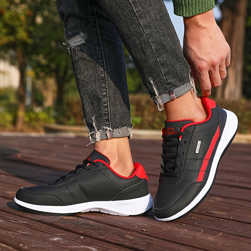 VanWeir Lightweight Men's Shoes • Navy Blue/White • Lace-up Sneakers with MD/TPR Sole • Breathable Fabric Lining for Outdoor, Hiking & Casual Wear