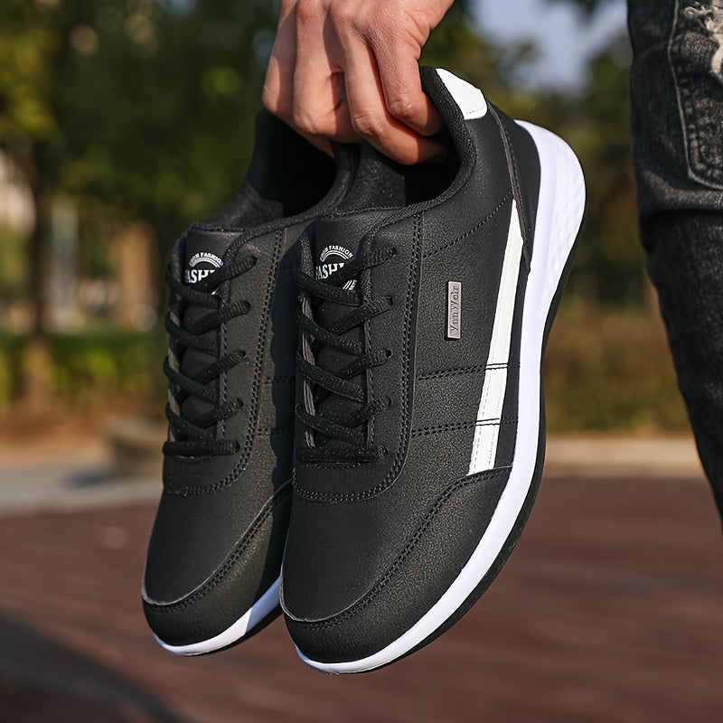 VanWeir Lightweight Men's Shoes • Navy Blue/White • Lace-up Sneakers with MD/TPR Sole • Breathable Fabric Lining for Outdoor, Hiking & Casual Wear