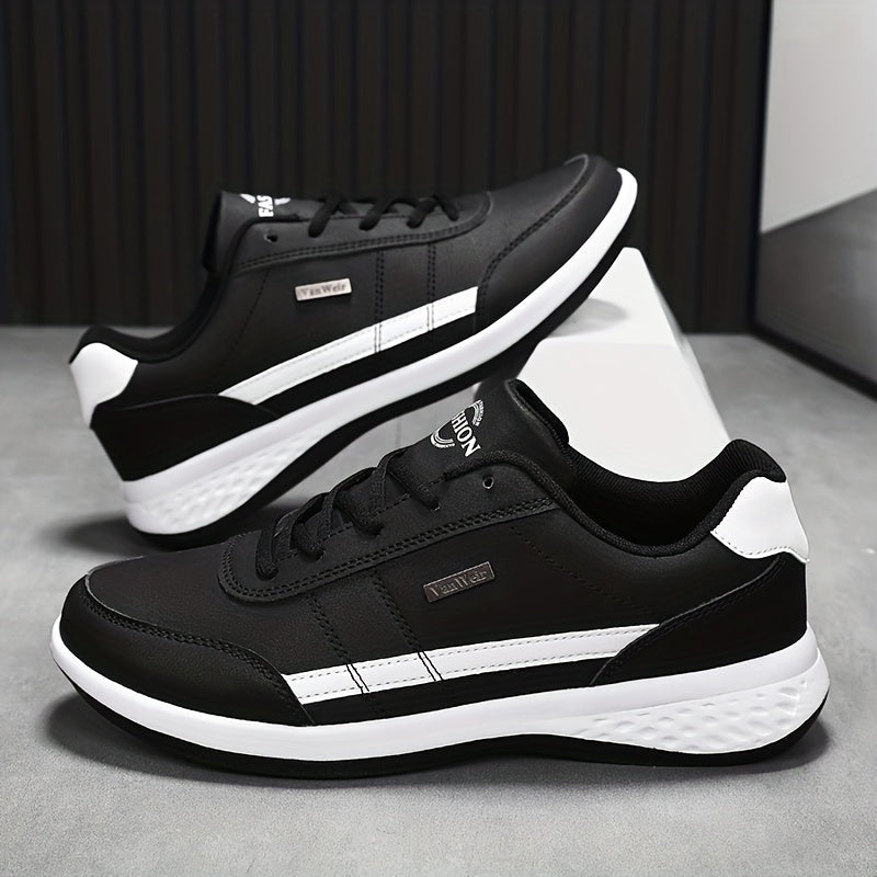 VanWeir Lightweight Men's Shoes • Navy Blue/White • Lace-up Sneakers with MD/TPR Sole • Breathable Fabric Lining for Outdoor, Hiking & Casual Wear